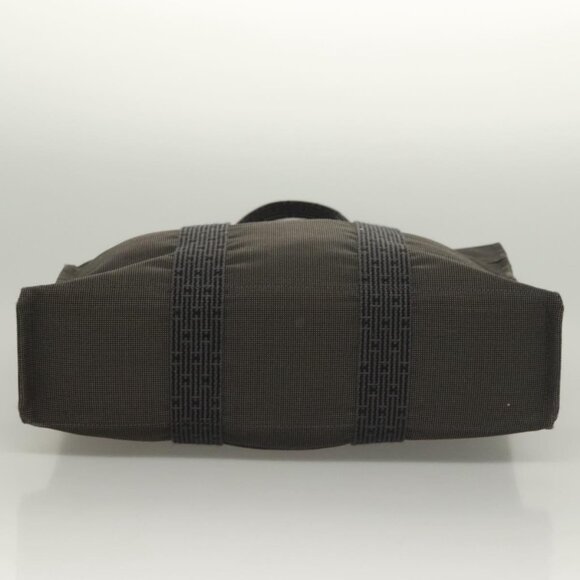 HERMES Her Line MM Hand Bag Canvas Gray Auth 129004 - Picture 6 of 16